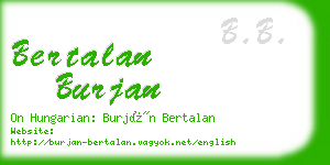 bertalan burjan business card